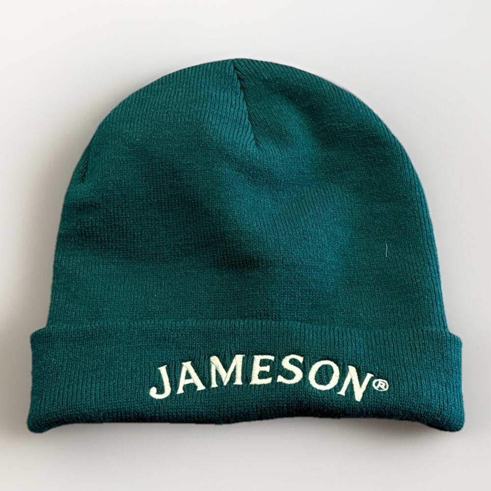 Jameson Mens Green Irish Whiskey Warm Beanie One Size 100% Acrylic Outdoors NWT